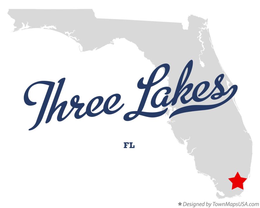 Map of Three Lakes, FL, Florida