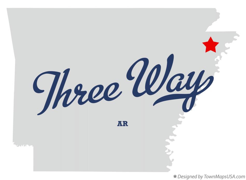 Map of Three Way, AR, Arkansas