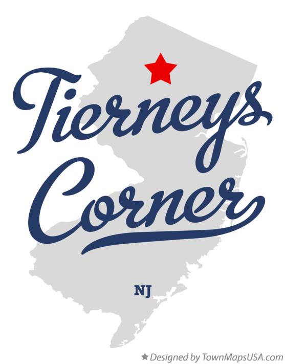 Map of Tierneys Corner, NJ, New Jersey