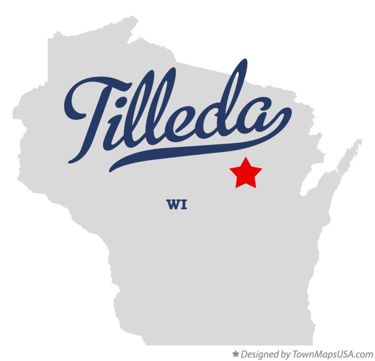 Map of Tilleda, WI, Wisconsin