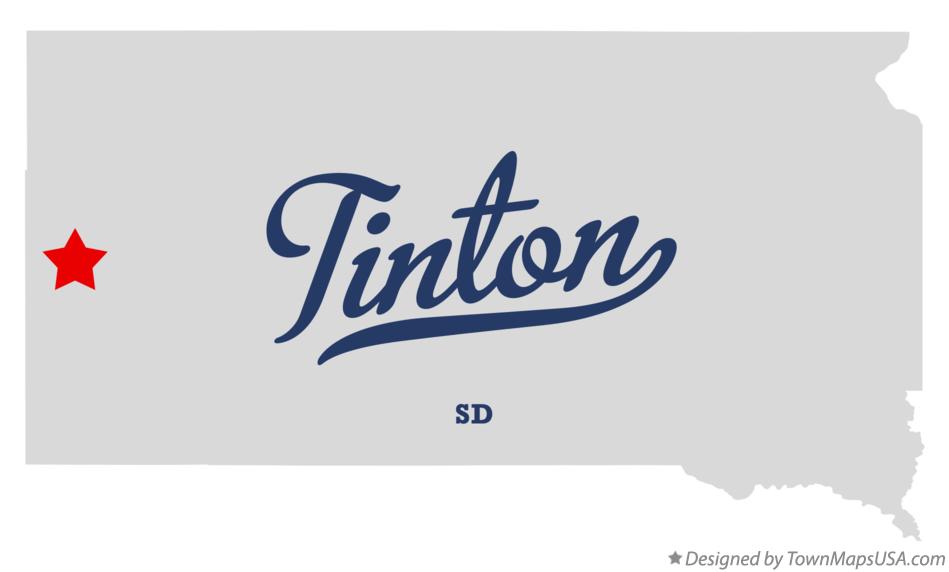 Map of Tinton, SD, South Dakota
