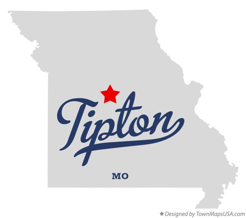 Map of Tipton, MO, Missouri