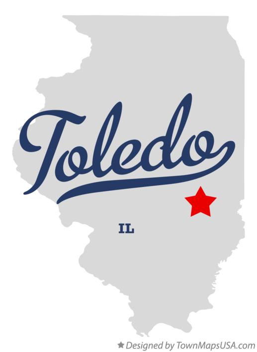 Map of Toledo, IL, Illinois