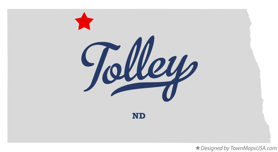 Map of Tolley, ND, North Dakota