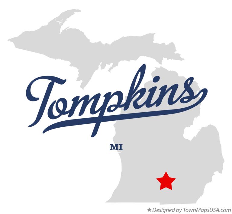 Map of Tompkins, MI, Michigan