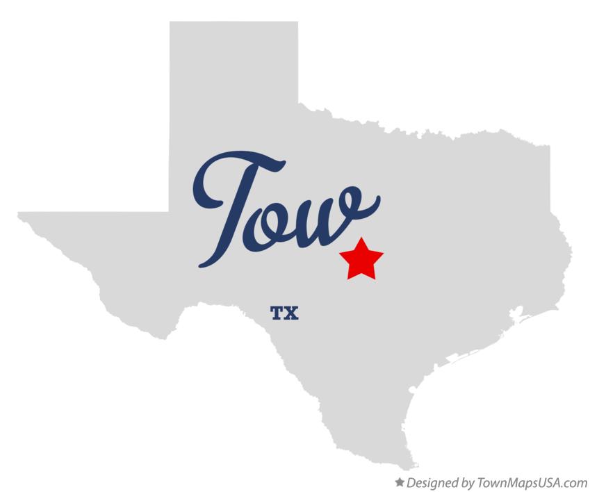 Map of Tow, TX, Texas