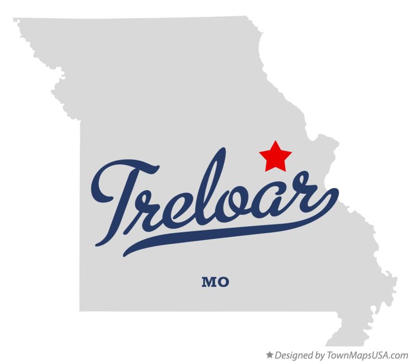 Map of Treloar, MO, Missouri