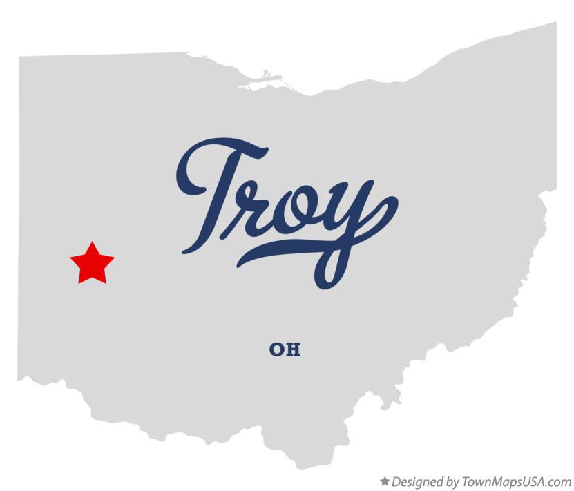Map of Troy, Miami County, OH, Ohio