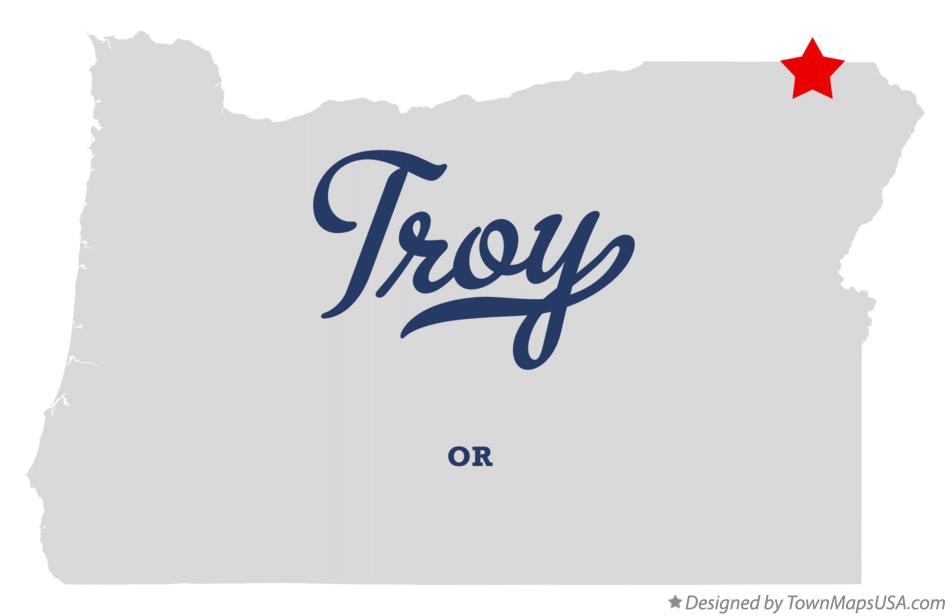 Map of Troy, OR, Oregon