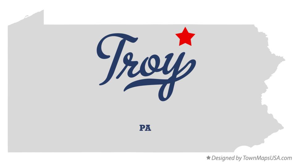Map of Troy, Bradford County, PA, Pennsylvania