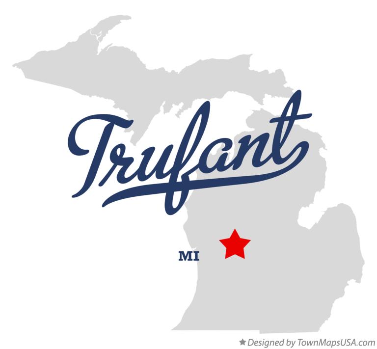 Map of Trufant, MI, Michigan