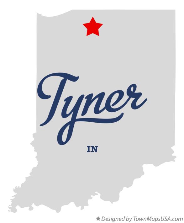 Map of Tyner, IN, Indiana