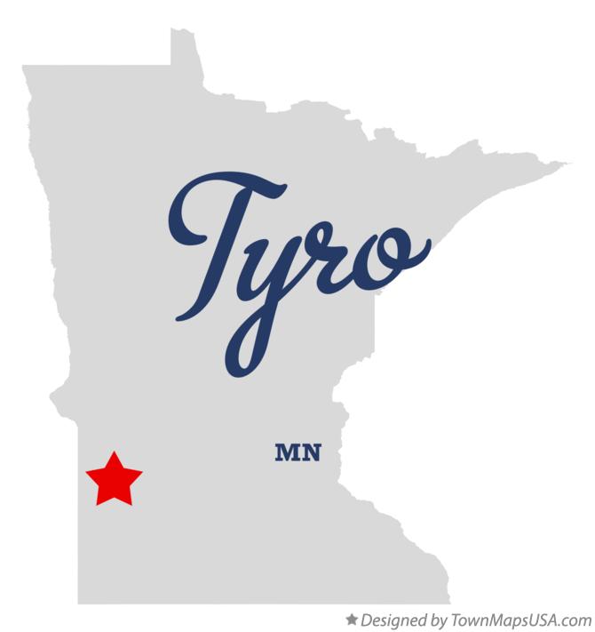 Map of Tyro, MN, Minnesota