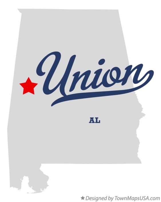 Map of Union, AL, Alabama