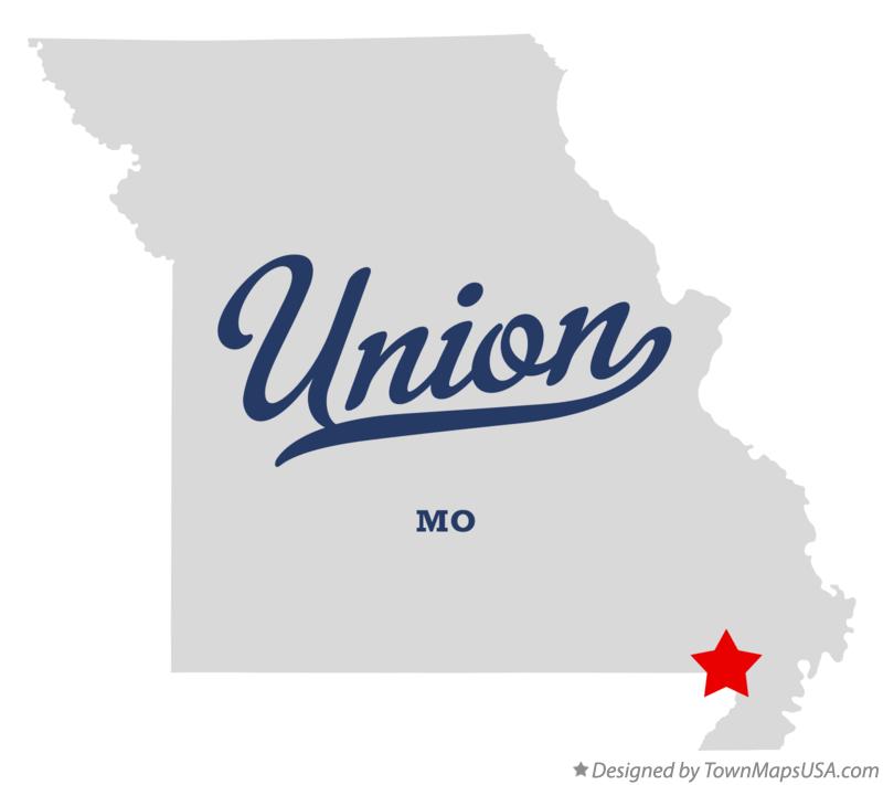 Map of Union, Dunklin County, MO, Missouri