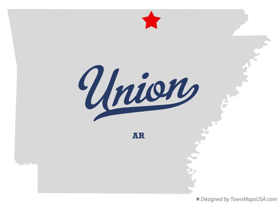Map of Union, Fulton County, AR, Arkansas