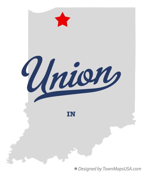 Map of Union, LaPorte County, IN, Indiana