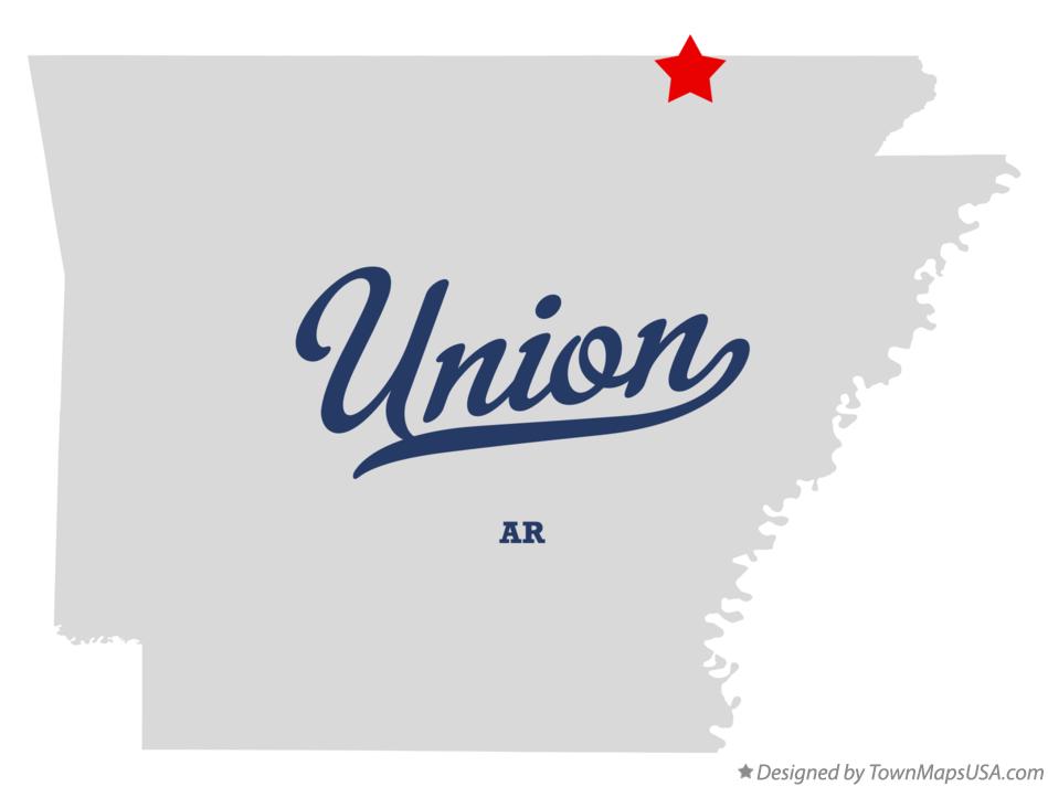 Map of Union, Randolph County, AR, Arkansas