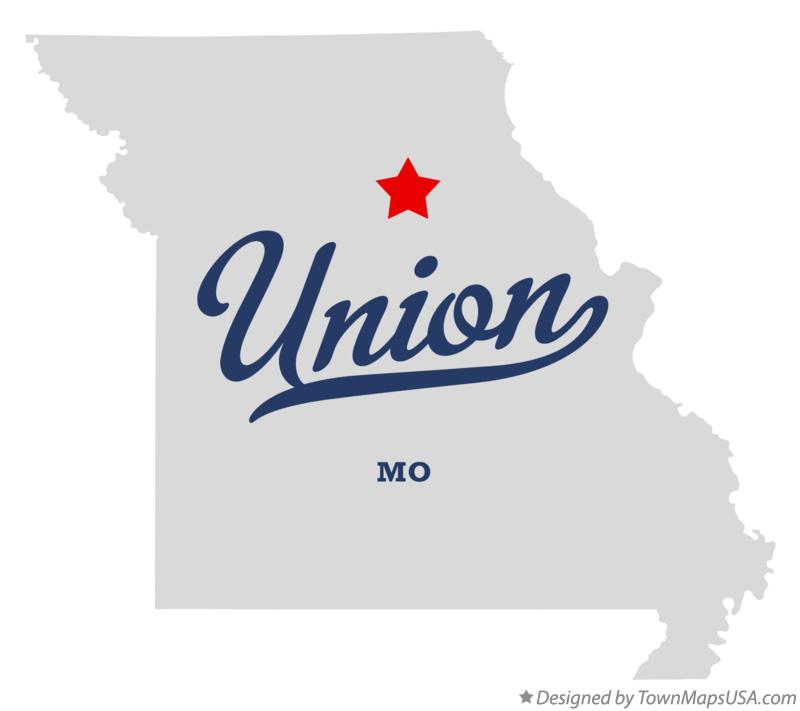 Map of Union, Randolph County, MO, Missouri