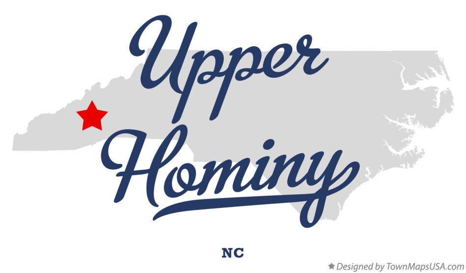 Map of Upper Hominy, NC, North Carolina