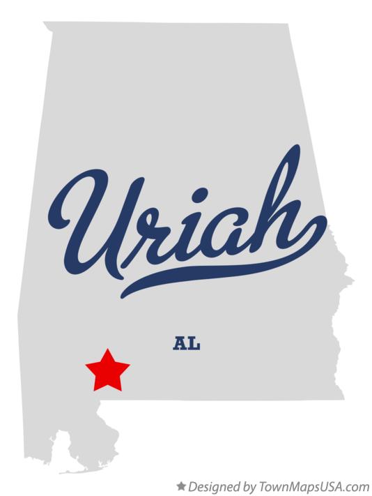 Map of Uriah, AL, Alabama