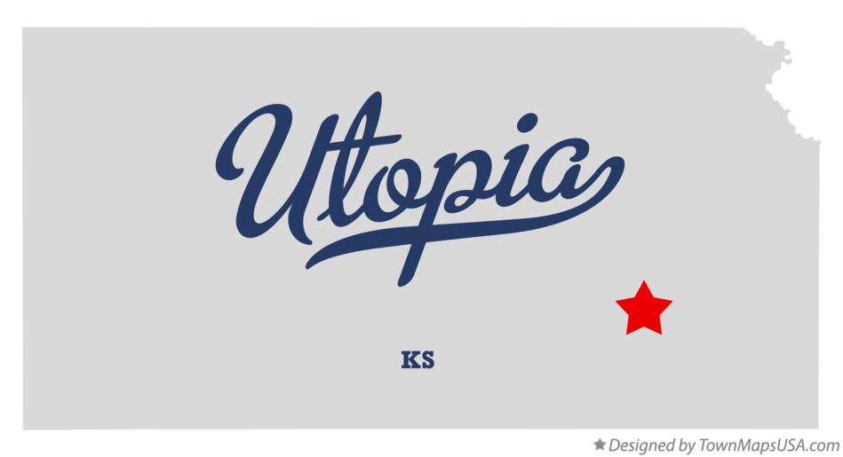 Map of Utopia, KS, Kansas