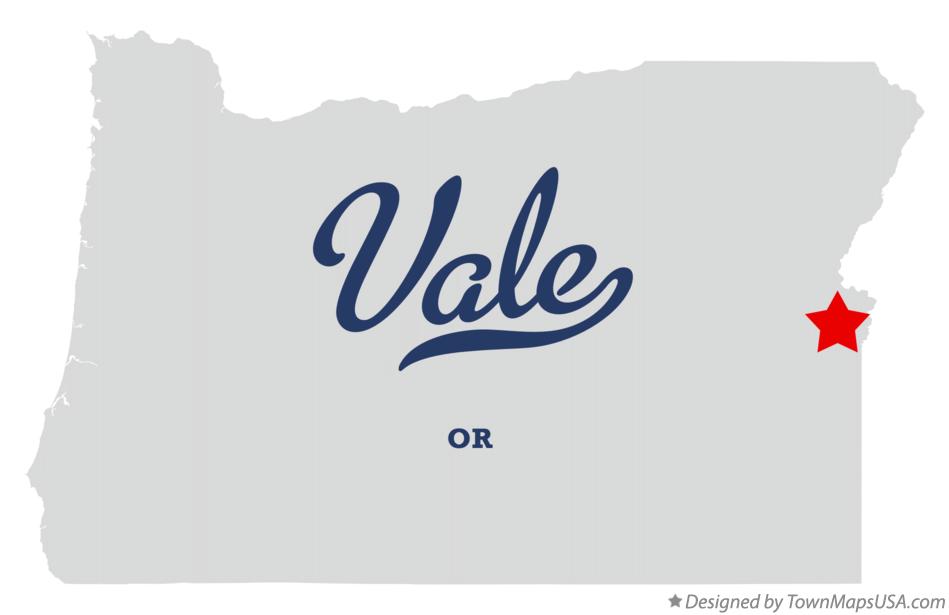 Map of Vale, OR, Oregon