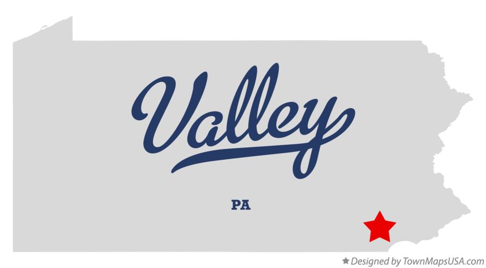 Map of Valley, Chester County, PA, Pennsylvania