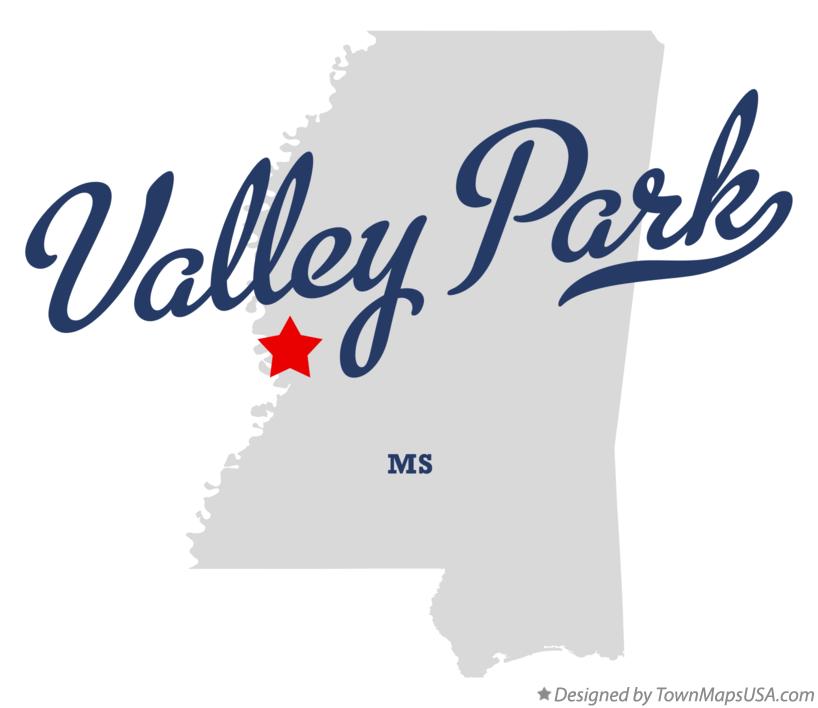 Map of Valley Park, MS, Mississippi