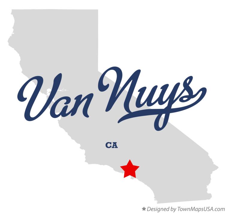 Map of Van Nuys, CA, California