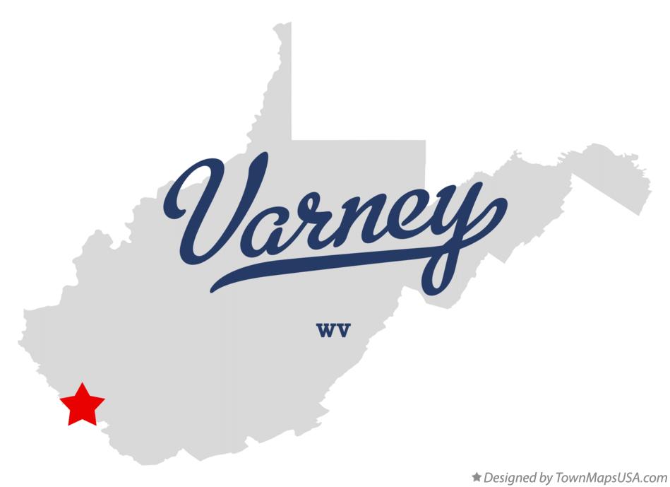 Map of Varney, WV, West Virginia