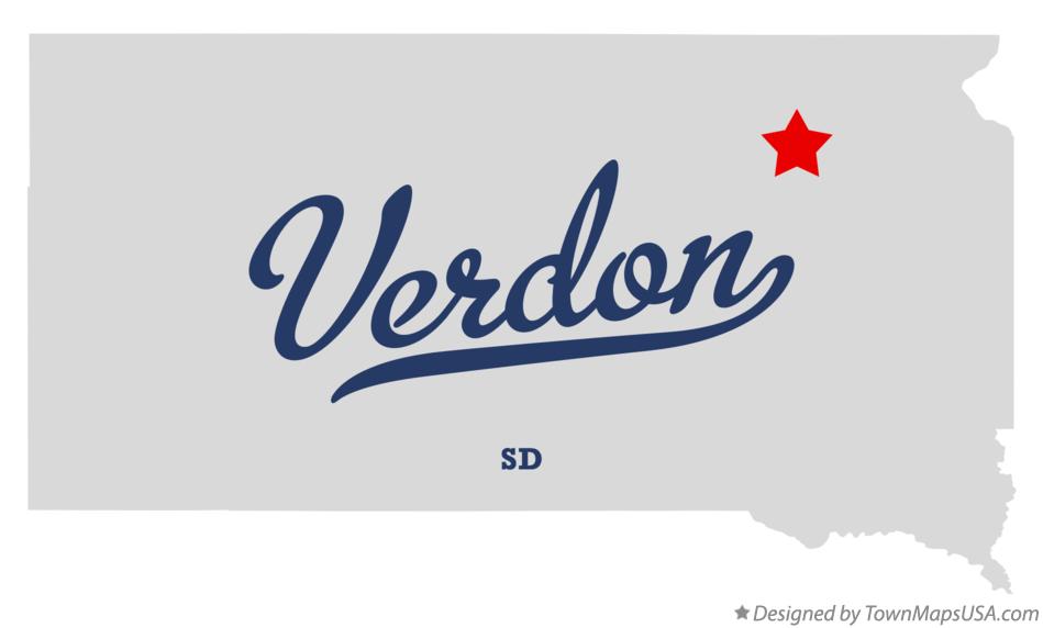 Map of Verdon, SD, South Dakota