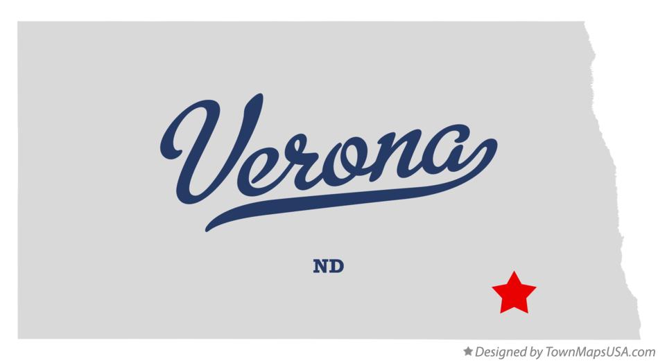 Map of Verona, ND, North Dakota