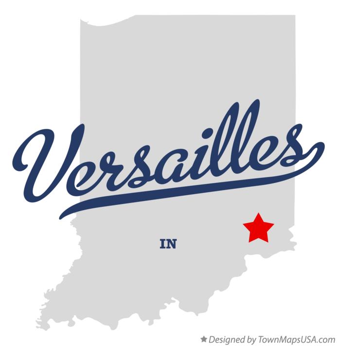 Map of Versailles, IN, Indiana
