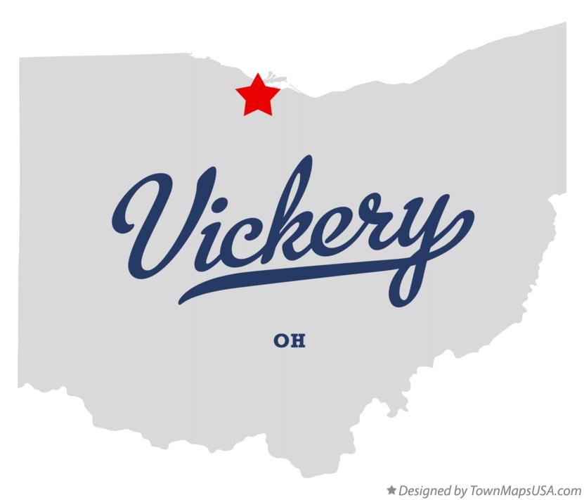 Map of Vickery, OH, Ohio