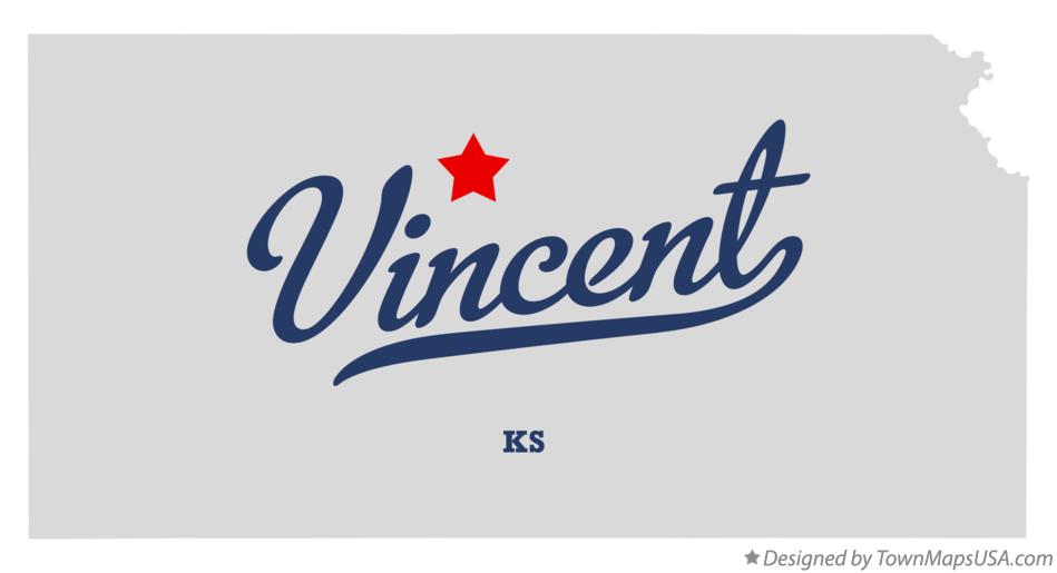 Map of Vincent, KS, Kansas