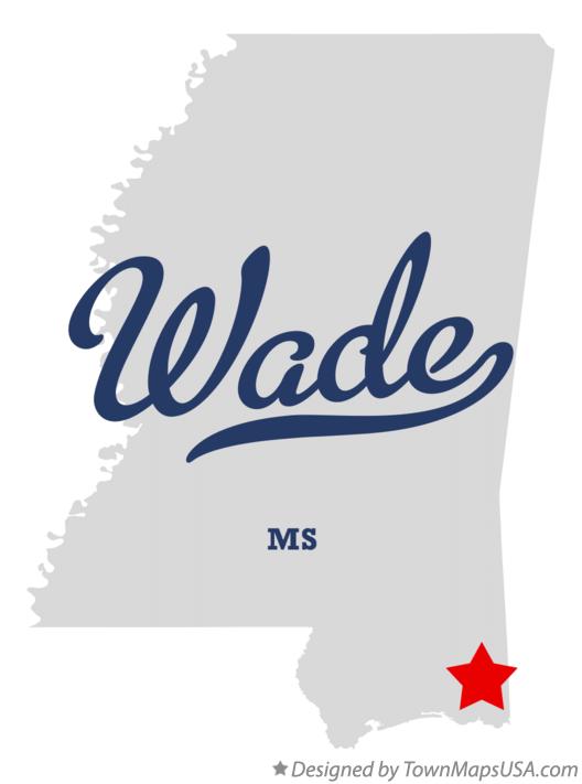Map of Wade, MS, Mississippi