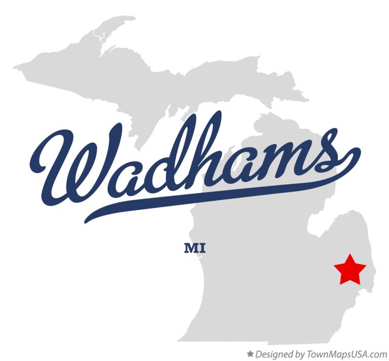 Map of Wadhams, MI, Michigan