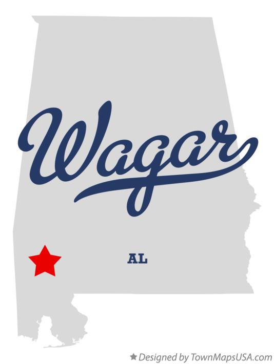 Map of Wagar, AL, Alabama