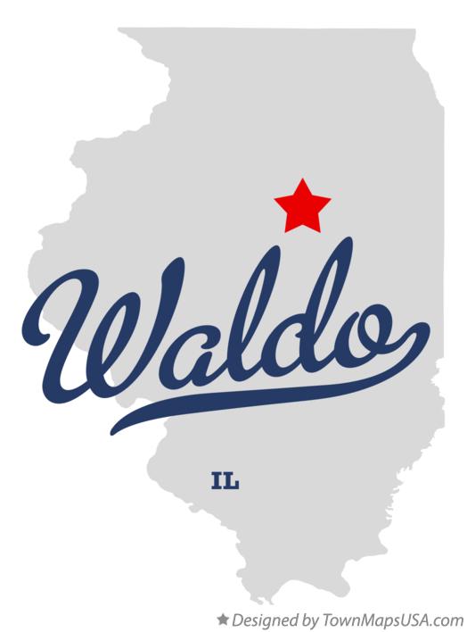 Map of Waldo, IL, Illinois