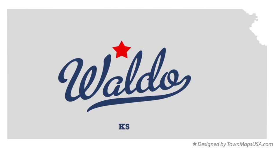Map of Waldo, KS, Kansas