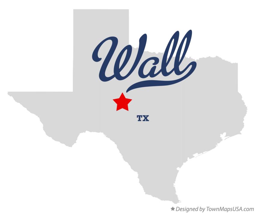 Map of Wall, TX, Texas