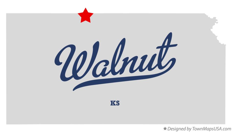 Map of Walnut, Phillips County, KS, Kansas