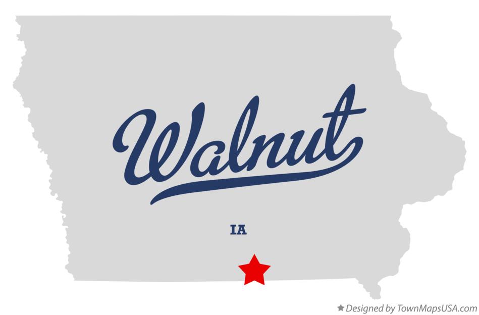 Map of Walnut, Wayne County, IA, Iowa