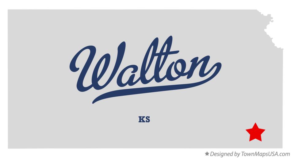 Map of Walton, Labette County, KS, Kansas