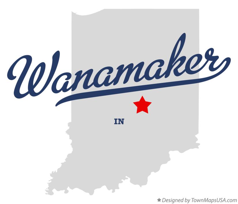 Map of Wanamaker, IN, Indiana