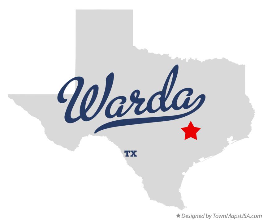 Map of Warda, TX, Texas