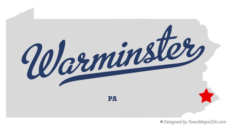 Map of Warminster, PA, Pennsylvania