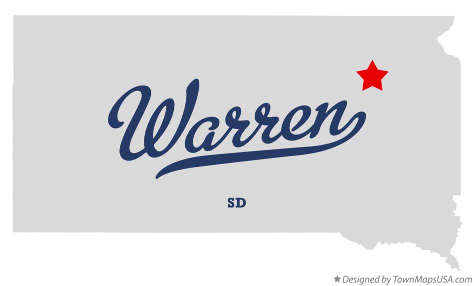 Map of Warren, Clark County, SD, South Dakota