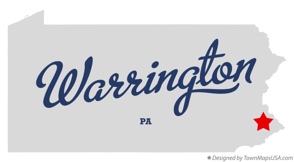 Map of Warrington, Bucks County, PA, Pennsylvania